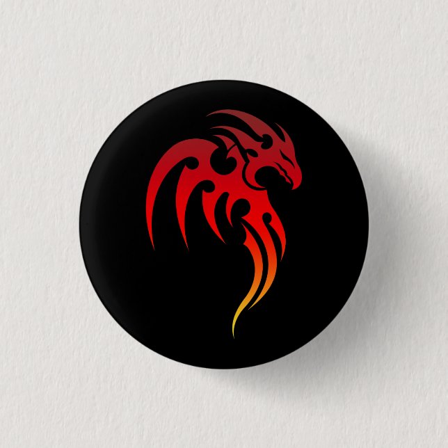Rising Phoenix Tribal Symbol Pinback Button (Front)