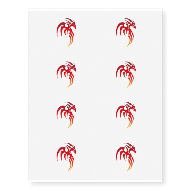 Rising Phoenix Tribal Symbol Temporary Tattoos (Front)