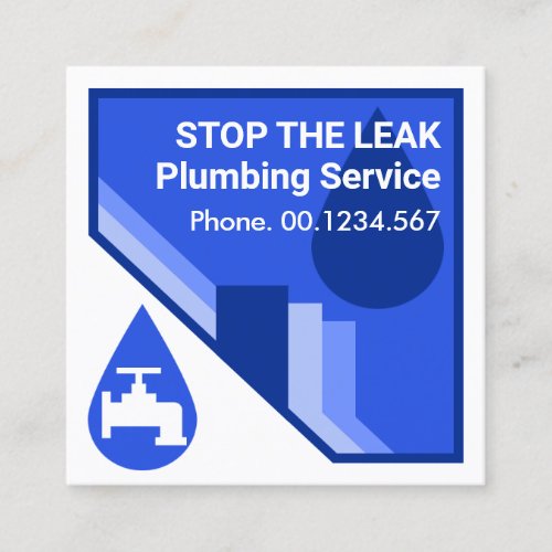 Rising Rooftop Waters Plumber Square Business Card