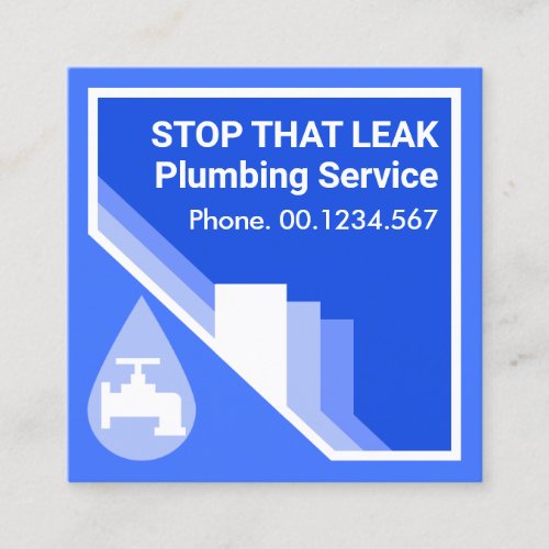 Rising Rooftop Waters Plumbing Square Business Card