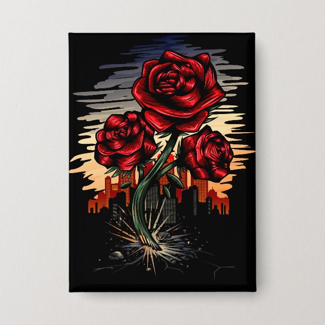 Rising Rose Button (Front)