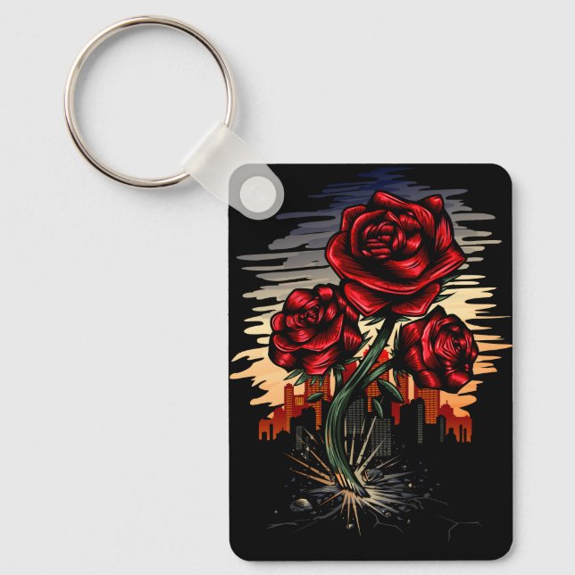 Rising Rose Keychain (Front)