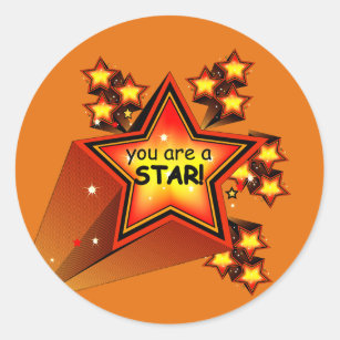 pink grading y2k star star sticker