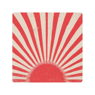 Rising Sun Background – Retro Vintage Rays Metal Print