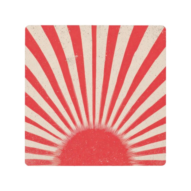 Rising Sun Background – Retro Vintage Rays Metal Print (Front)