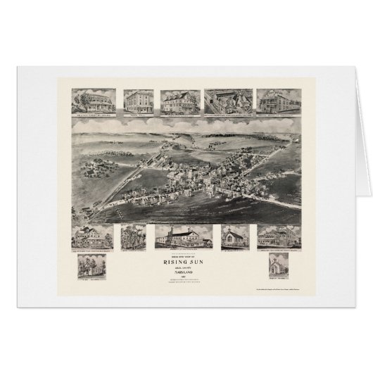 Rising Sun, MD Panoramic Map - 1907 Cards (Front Horizontal)