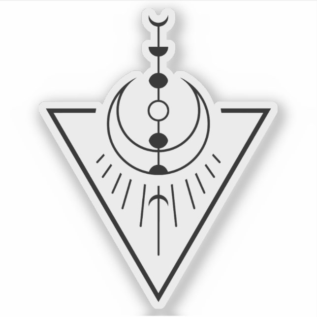 rising sun moon phases sticker (Front)