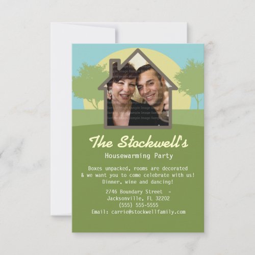 Rising Sun Photo Template Housewarming Party Personalized Invitation