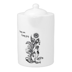 Rising Sun, Rising Joy Floral Mandala Teapot