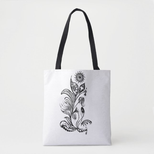 "Rising Sun, Rising Joy Mandala Tote Bag" Bag (Front)