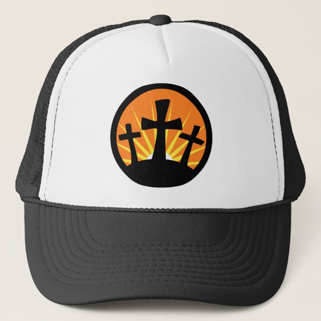 Rising Sun - Three Crosses Trucker Hat (Front)