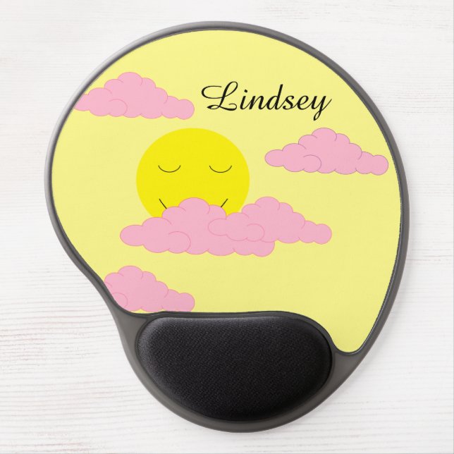 Rising Sun with Pink Clouds: Yellow  Gel Mouse Pad (Front)