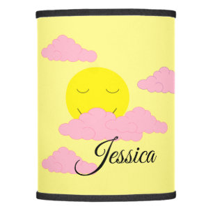 Rising Sun with Pink Clouds: Yellow Lamp Shade