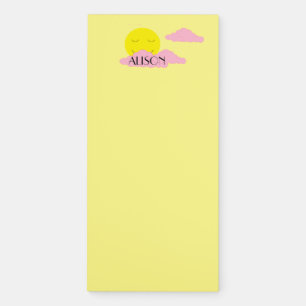 Rising Sun with Pink Clouds: Yellow Magnetic Notepad
