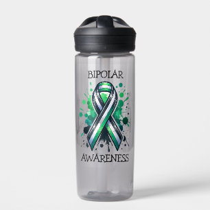 Rising through the highs and lows   Bipolar Aware Water Bottle