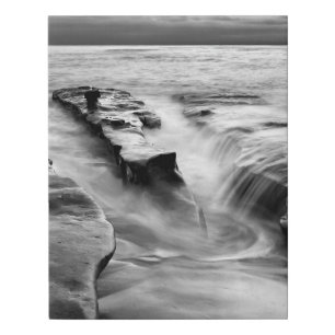 Rising Tide At The Beach Faux Canvas Print