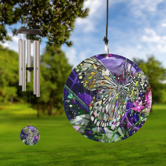 Rising To The Moon Butterfly Wind Chime