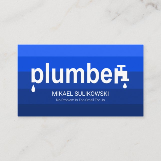 Rising Waters Stylish Plumber Faucet Business Card (Front)