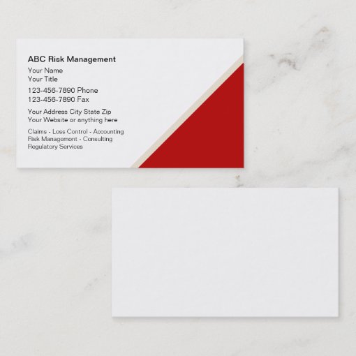 Risk Management Business Cards | Zazzle