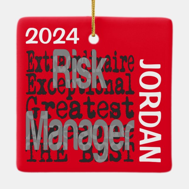Risk Manager Extraordinaire CUSTOM Ceramic Ornament (Back)