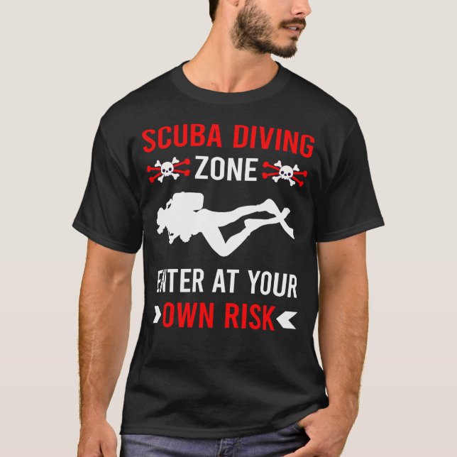 Risk Zone Scuba Diving Diver T-Shirt (Front)