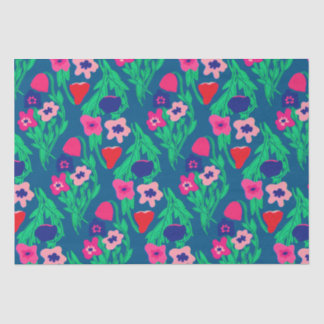 Riso Print Flower Color Tissue Paper