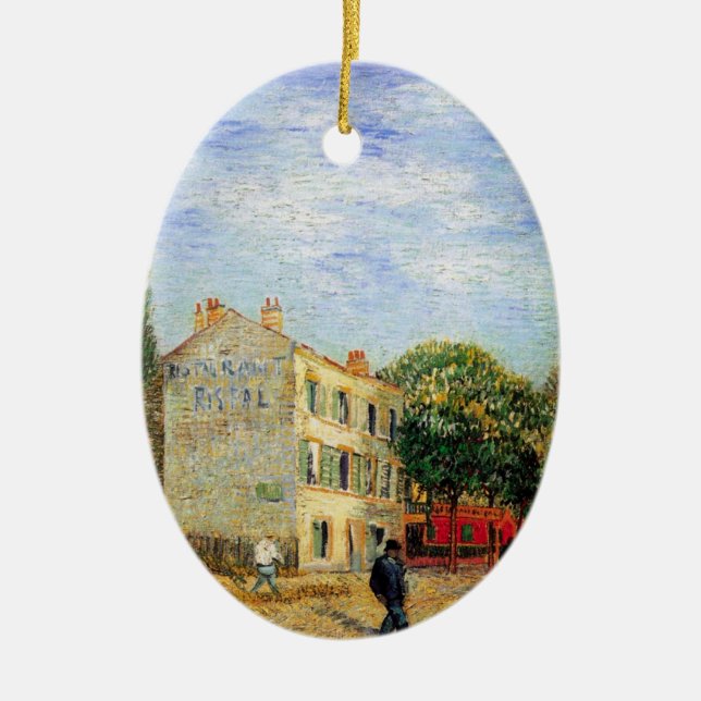 Rispal Restaurant at Asnieres by Vincent van Gogh Ceramic Ornament (Front)