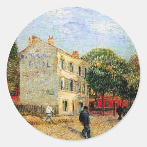 Rispal Restaurant at Asnieres by Vincent van Gogh Classic Round Sticker