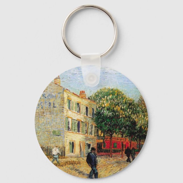Rispal Restaurant at Asnieres by Vincent van Gogh Keychain (Front)