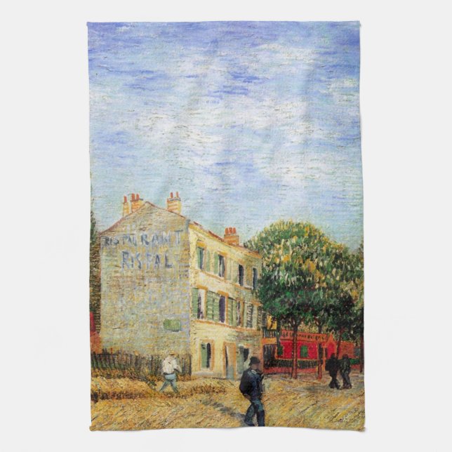 Rispal Restaurant at Asnieres by Vincent van Gogh Kitchen Towel (Vertical)