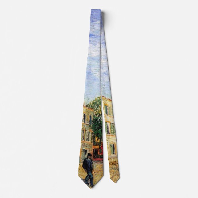 Rispal Restaurant at Asnieres by Vincent van Gogh Neck Tie (Front)