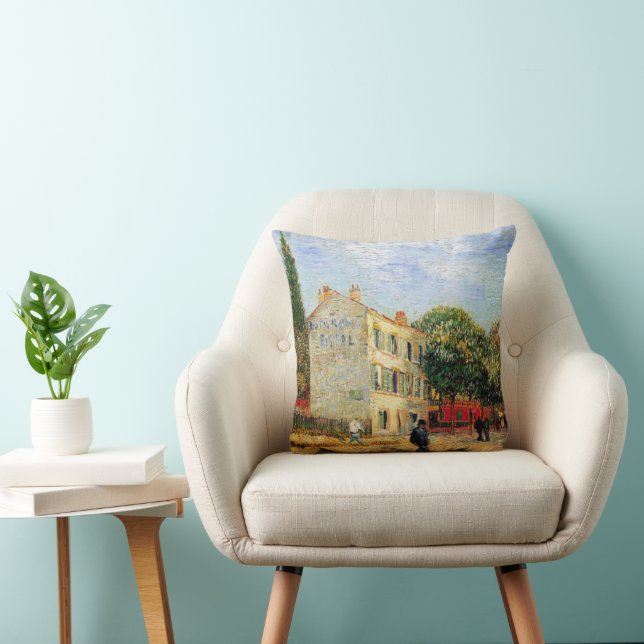 Rispal Restaurant at Asnieres by Vincent van Gogh Throw Pillow (Chair)