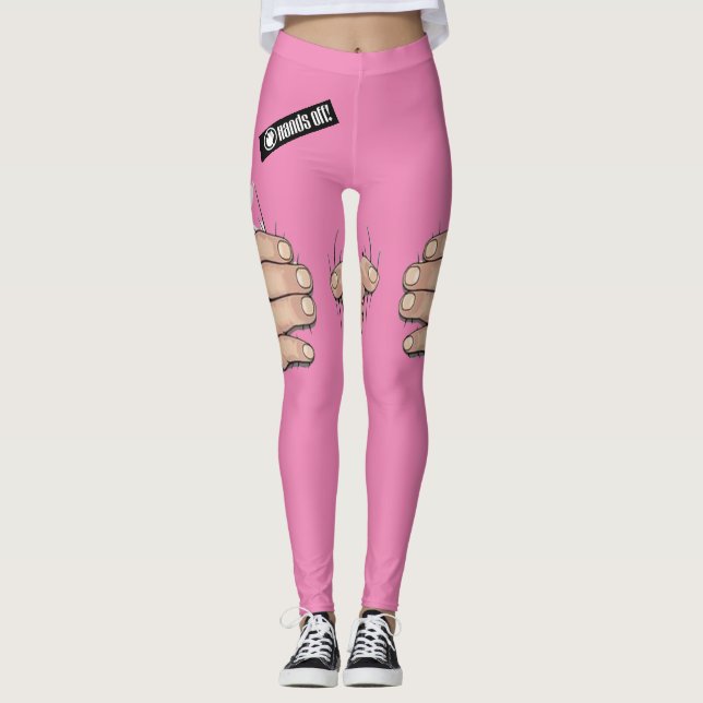Risque Pink Prude Humor Funny Leggings (Front)