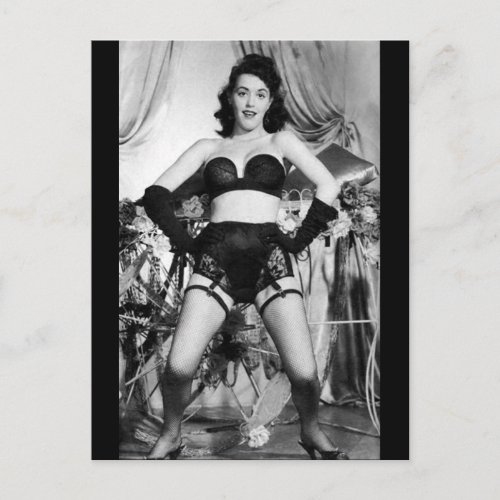 Risqu vintage lingerie  dancer postcard