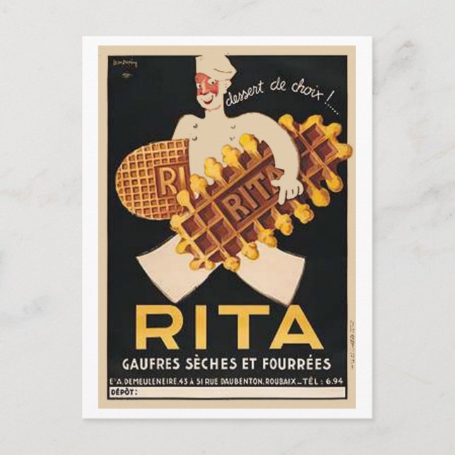 Rita Biscuits Vintage Ad Postcard (Front)