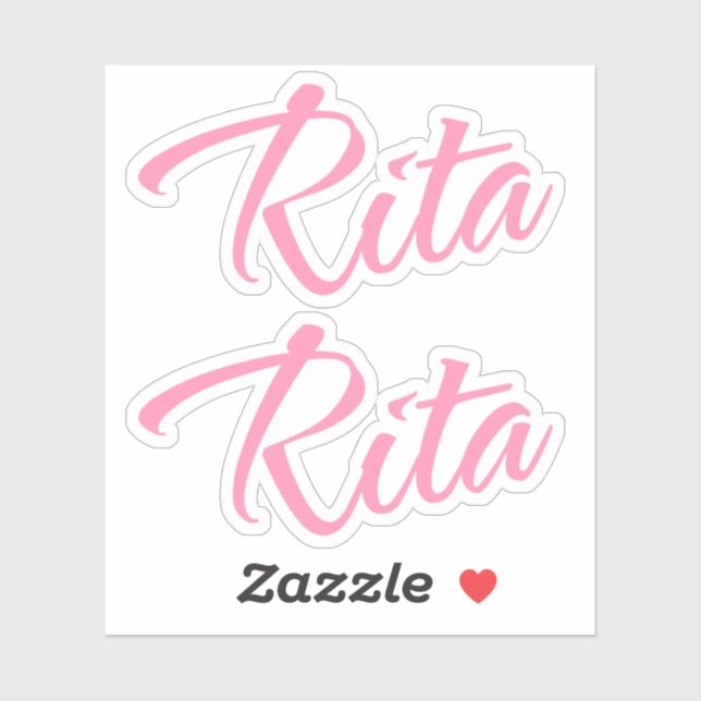 Rita name pink cursive x2 sticker (Sheet)