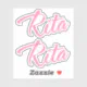 Rita name pink cursive x2 sticker | Zazzle