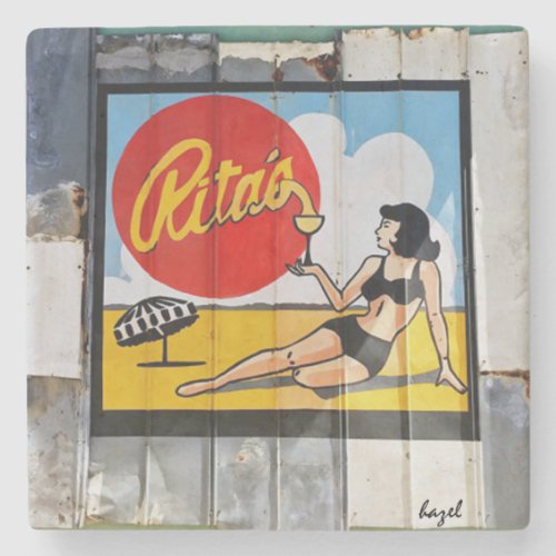 Ritas Folly Beach South Carolina Marble Coaster