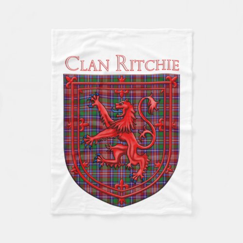 Ritchie Tartan Scottish Plaid Lion Rampant Fleece Blanket