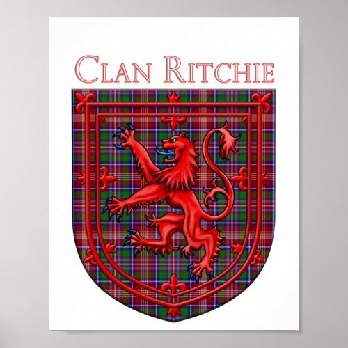 Ritchie Tartan Scottish Plaid Lion Rampant Poster