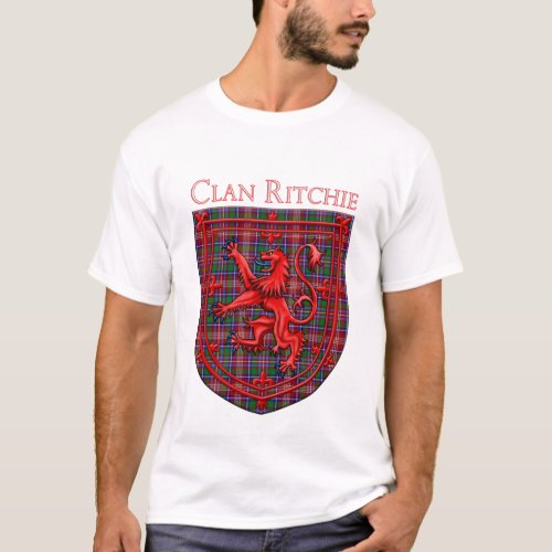 Ritchie Tartan Scottish Plaid Lion Rampant T_Shirt