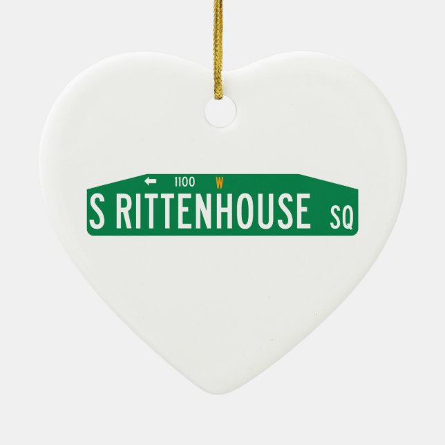 Rittenhouse Square, Philadelphia, PA Street Sign Ceramic Ornament (Back)