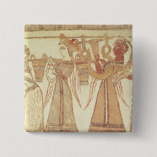 Ritual scene of worship pinback button (Front)
