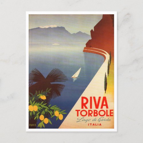 Riva Torbole Lago de Garda Italy Vintage Travel Postcard