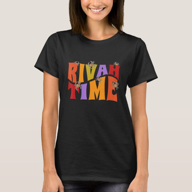 Rivah Time Retro Hippie Style With Blue Crab T-Shirt (Front)