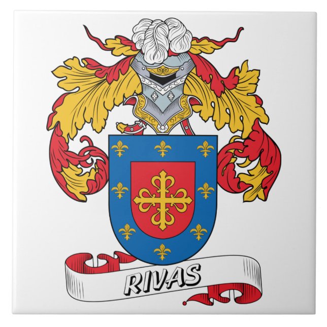 Rivas Family Crest Ceramic Tile (Front)