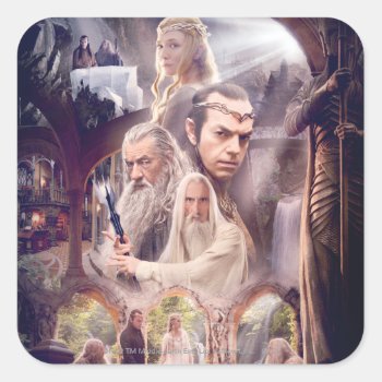 Rivendell Character Collage Square Sticker by thehobbit at Zazzle