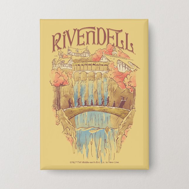 RIVENDELL™ Fellowship Watercolor Illustration Button (Front)