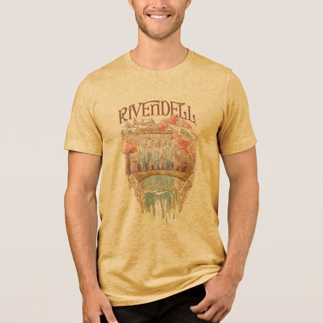 RIVENDELL™ Fellowship Watercolor Illustration Tri-Blend Shirt (Front)