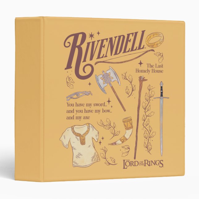 RIVENDELL™ Watercolor Collage Graphic 3 Ring Binder (Front/Spine)